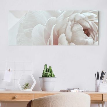Glass print - White Flower In An Ocean Of Flowers