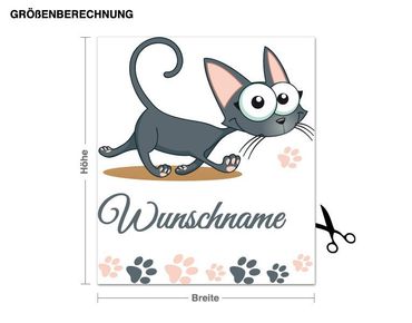 Sticker mural - Kittycat with Customised Name