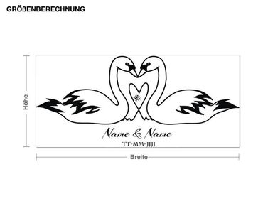 Sticker mural texte personnalisé - Swans In Love With Customised text