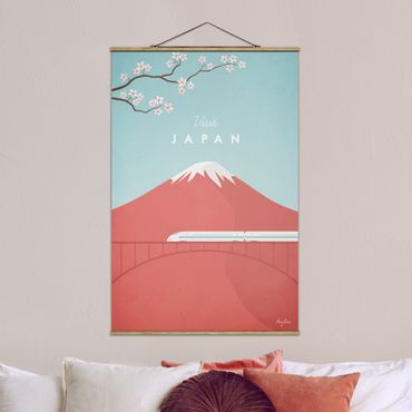 Tableau en tissu avec porte-affiche - Travel Poster - Japan