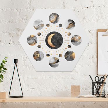 Hexagone en forex - Moon Phases Abstract Gold