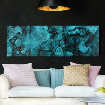 Impression sur toile - Turquoise Drop With Glitter