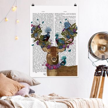 Poster citation - Fowler - Deer With Pigeons