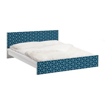 Papier adhésif pour meuble IKEA - Malm lit 160x200cm - Cube pattern Blue
