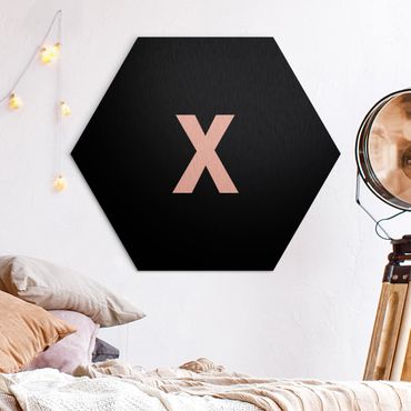 Hexagone en alu Dibond - Letter Black X