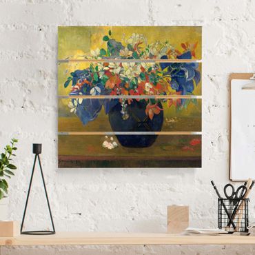 Impression sur bois - Paul Gauguin - Flowers in a Vase