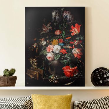 Impression sur toile - Abraham Mignon - The Overturned Bouquet