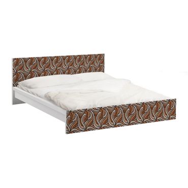 Papier adhésif pour meuble IKEA - Malm lit 180x200cm - Woodcut In Brown
