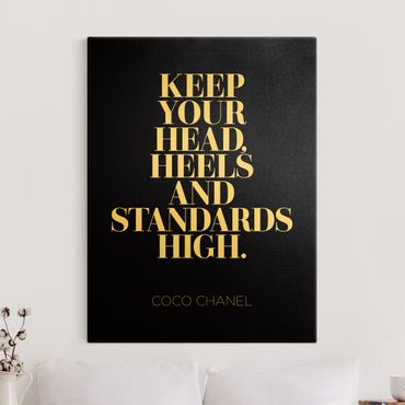 Tableau sur toile or - Keep your head high Black