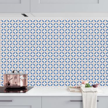 Revêtement mural cuisine - Oriental Patterns With Blue Stars