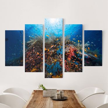 Impression sur toile 5 parties - Lagoon Underwater