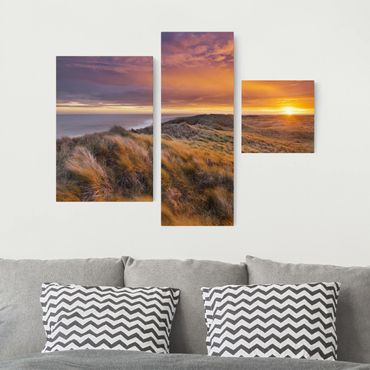 Impression sur toile 3 parties - Sunrise On The Beach On Sylt