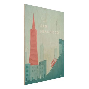 Impression sur bois - Travel Poster - San Francisco
