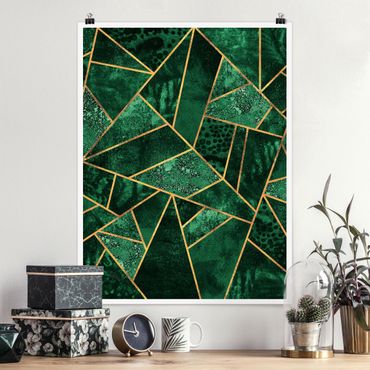 Poster - Dark Emerald With Gold