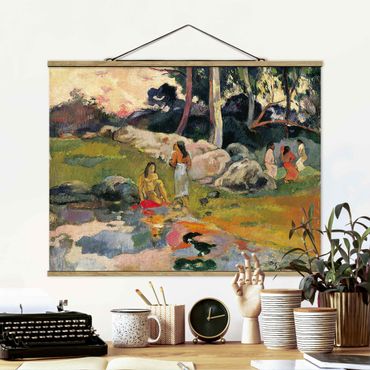 Tableau en tissu avec porte-affiche - Paul Gauguin - Women At The Banks Of River