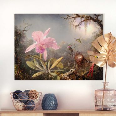 Impression sur toile - Martin Johnson Heade - Orchid And Three Hummingbirds