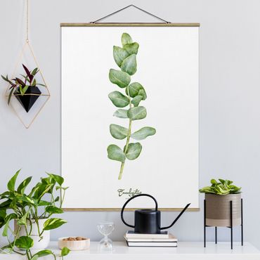 Tableau en tissu avec porte-affiche - Watercolour Botany Eucalyptus