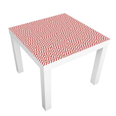 Papier adhésif pour meuble IKEA - Lack table d'appoint - Red Geometric Stripe Pattern