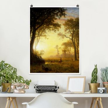 Poster reproduction - Albert Bierstadt - Light in the Forest