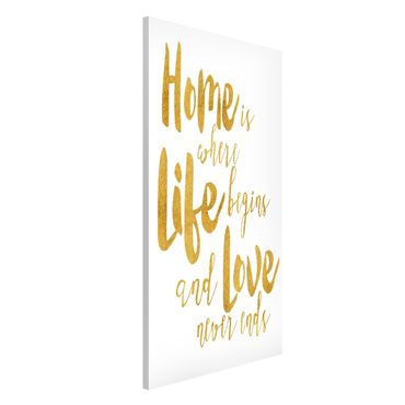 Tableau magnétique - Home Is Where Life Begins Gold