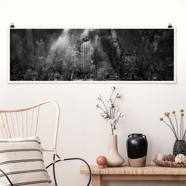 Poster panoramique architecture & skyline - Sunlight Over New York City