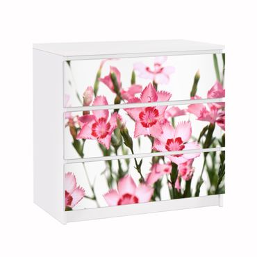 Papier adhésif pour meuble IKEA - Malm commode 3x tiroirs - Pink Flowers