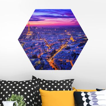 Hexagone en alu Dibond - Paris At Night