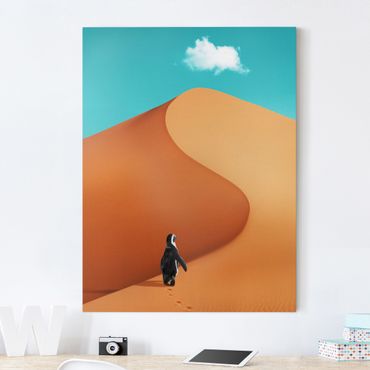 Impression sur toile - Desert With Penguin