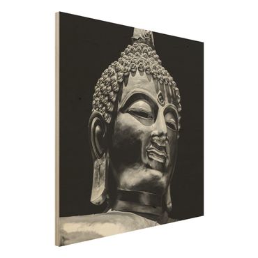 Impression sur bois - Buddha Statue Face