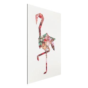 Impression sur aluminium - Origami Flamingo