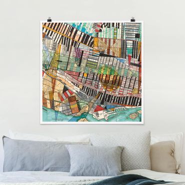 Poster - Modern Map Of Montreal