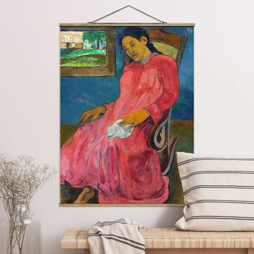 Tableau en tissu avec porte-affiche - Paul Gauguin - Faaturuma (Melancholic)