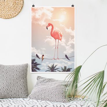 Poster animaux - Sky With Flamingo