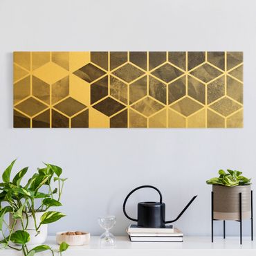 Tableau sur toile or - Golden Geometry - Black And White