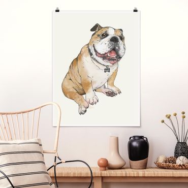 Poster - Illustration Dog Bulldog Painting