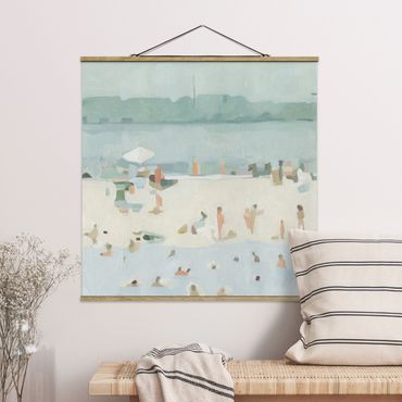 Tableau en tissu avec porte-affiche - Sandbank In The Sea I