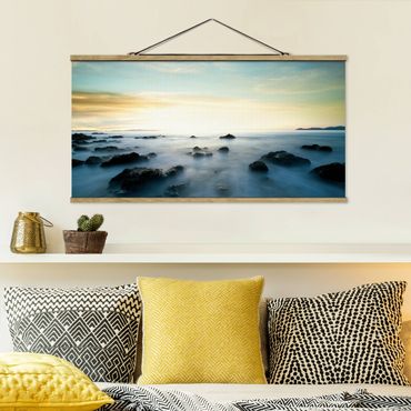 Tableau en tissu avec porte-affiche - Sunset Over The Ocean