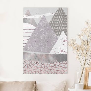 Tableau sur toile - Abstract Mountain Landscape Pastel Pattern