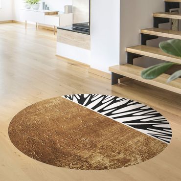Tapis en vinyle rond|Abstract Shapes - Golden Circle