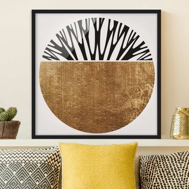 Framed poster - Abstract Shapes - Golden Circle