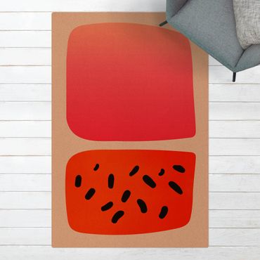 Tapis en liège - Abstract Shapes - Melon And Pink - Format portrait 2:3