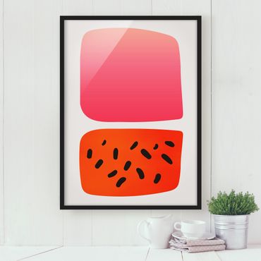 Framed poster - Abstract Shapes - Melon And Pink