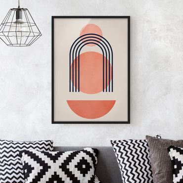 Poster encadré - Abstract Shapes In Pink And Blue