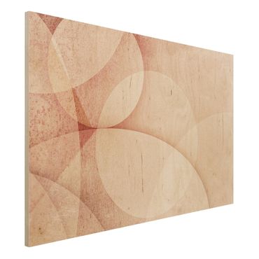 Tableau en bois - Abstract Graphics In Peach-Colour