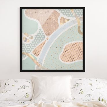 Framed poster - Abstract Seascape Pastel Pattern