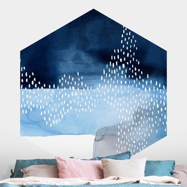 Papier peint hexagonal autocollant avec dessins - Abstract Waterfall