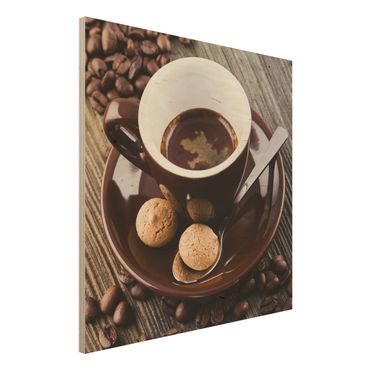 Impression sur bois - Coffee Mugs With Coffee Beans