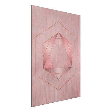 Impression sur aluminium - Geometry In Pink And Gold I