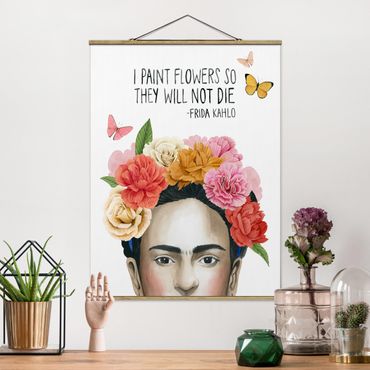 Tableau en tissu avec porte-affiche - Frida's Thoughts - Flowers