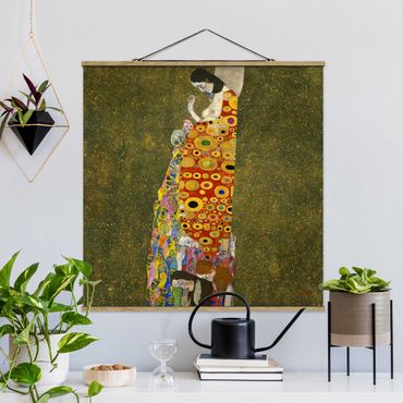 Tableau en tissu avec porte-affiche - Gustav Klimt - Hope II